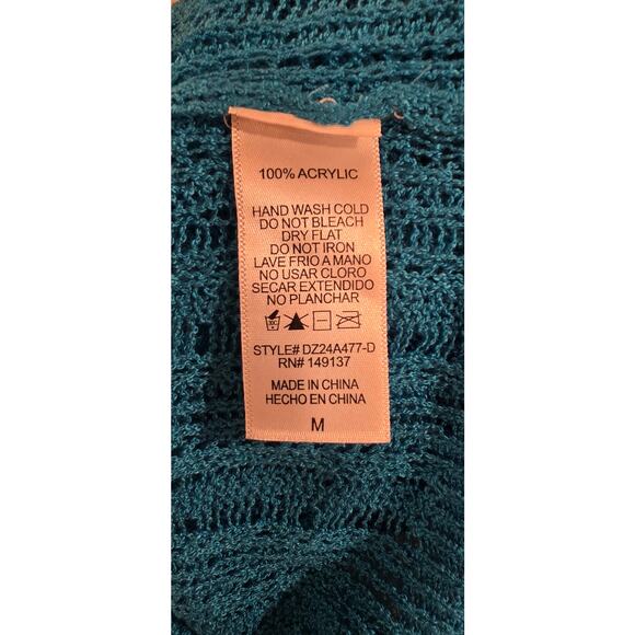 Double Zero Turqouise Sweater NWOT Size Medium - Picture 6 of 6
